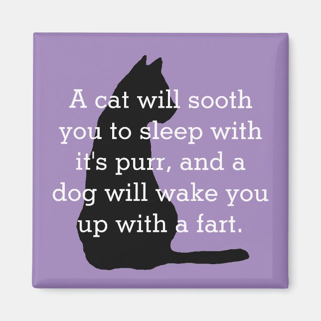 Humorístico imán de comparación de gatos y perros (Frente)