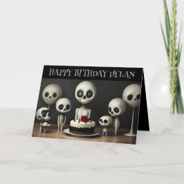 humorístico lindo esqueleto tarjeta de cumpleaños