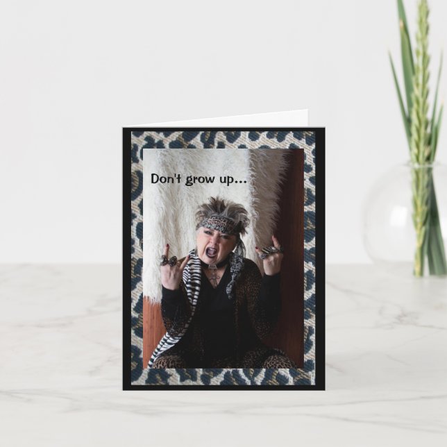 Humorístico No crezca la tarjeta de felicitación d (Anverso)