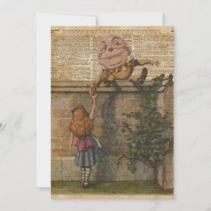 Humpty Dumpty y Alice Vintage Book Ilustracion