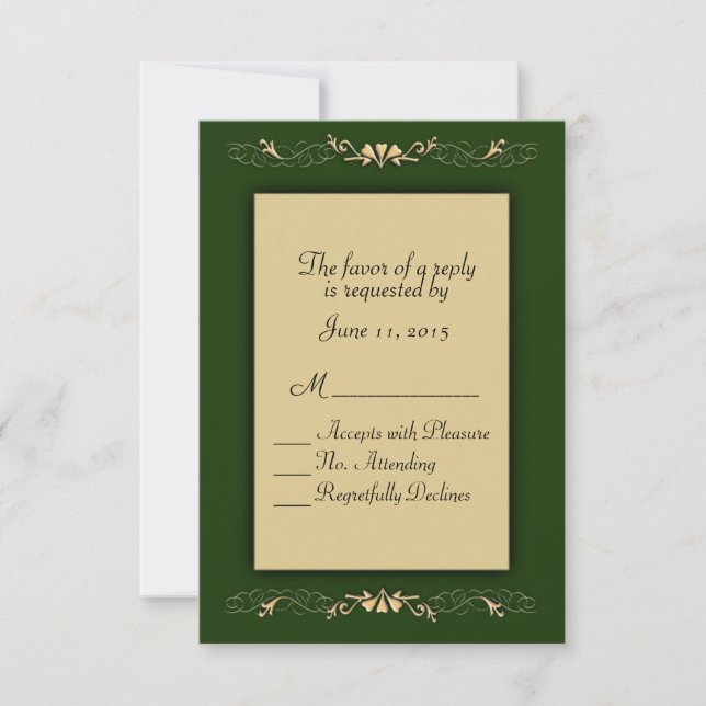Hunter Green y Gold RSVP (Anverso)