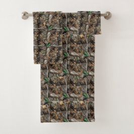 HUNTERS FOREST TREE CAMO #1 BATH TOWEL SET