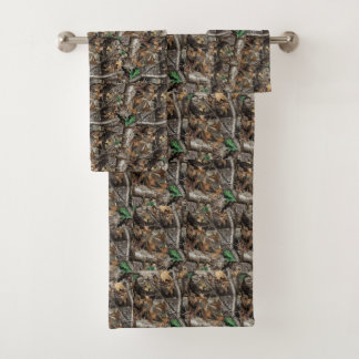 HUNTERS FOREST TREE CAMO #1 BATH TOWEL SET