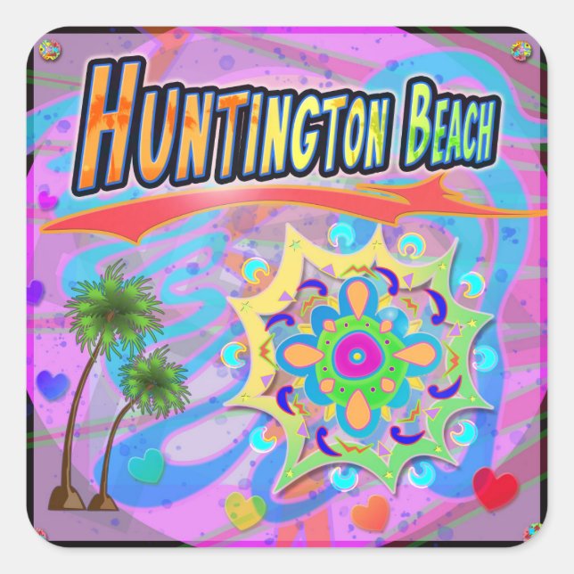 Huntington Beach True Progress Pegatina (Anverso)