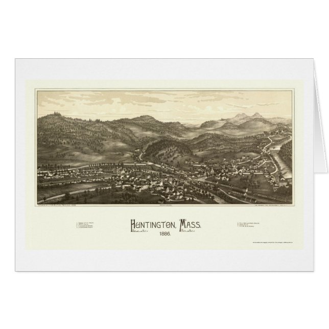 Huntington, mapa panorámico de las MAMÁES - 1886 (Anverso (Horizontal))