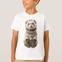Hurón Adorable con Jersey de Punto Acogedor para N
