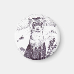 Hurón con base negro - imán