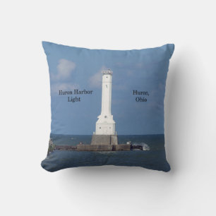 Huron Harbour Light square almohada