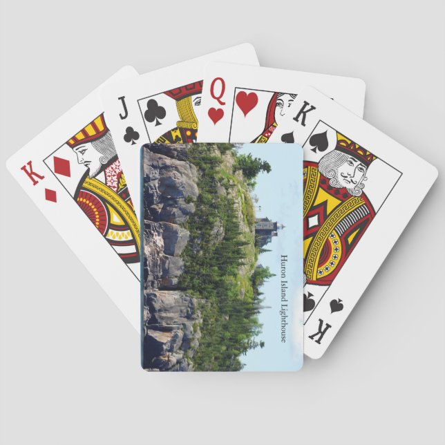 Huron Island Faro de gran angular jugando cartas (Reverso)