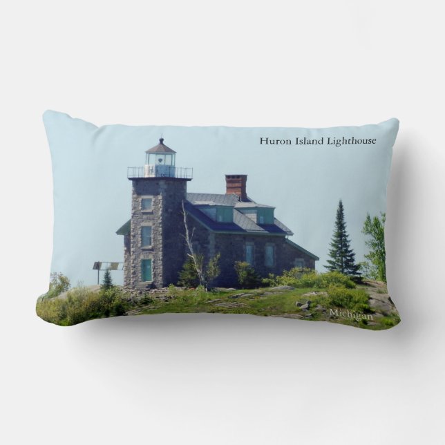 Huron Island Lighthouse almohada lumbar (Anverso)