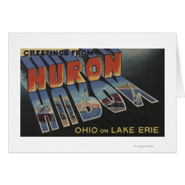 Huron, Ohio - Lago Erie - Escenas de letras grande (Anverso (Horizontal))