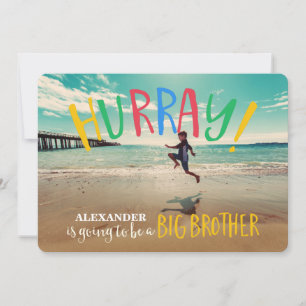 ¡Hurra!   Anuncio de embarazo de la foto del herma