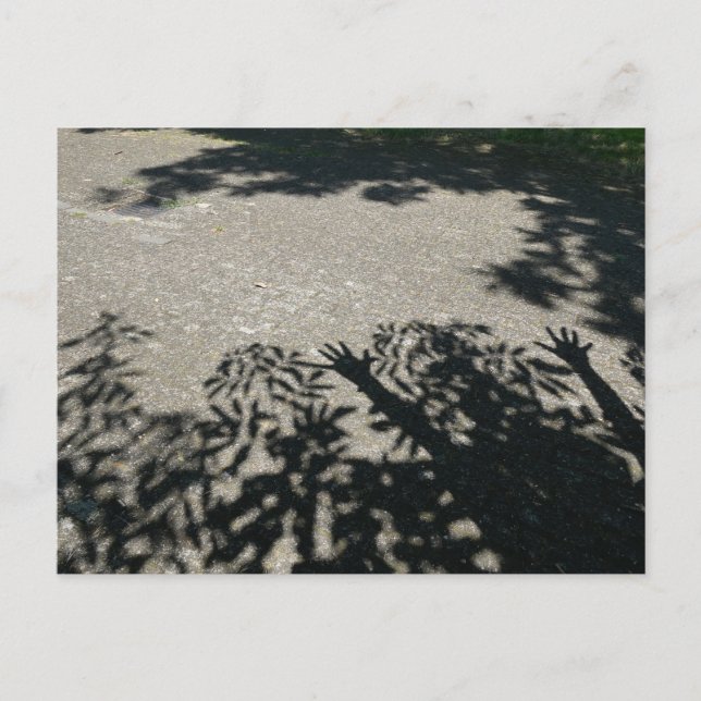 HURRAY Sombra Manos y hojas de la postal DIY (Anverso)