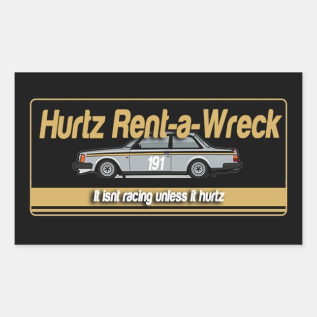 Hurtz Rent-a-Wreck Pegatina (Anverso)