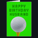 Husband Birthday Golf<br><div class="desc">Happy golfing birthday to your husband! A golf ball on a tee ready to tee off! A great card for any husband who loves the game of golf.</div>