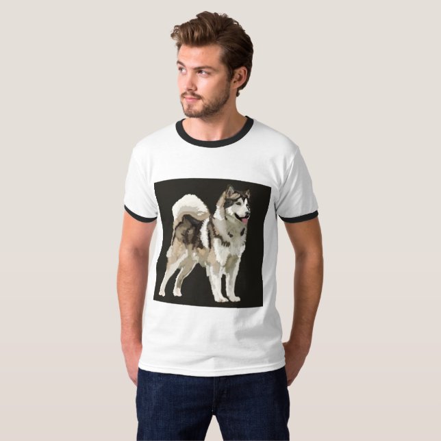 Husky dibujando la camiseta del perro (Anverso completo)