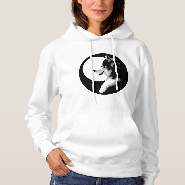 Husky Hoodie Shirt Hooed Sweatshirt Sled Dog Top (Anverso)