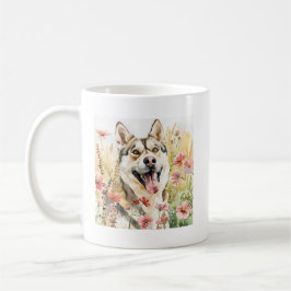 Husky Mug - Copa de café de perro acuarela