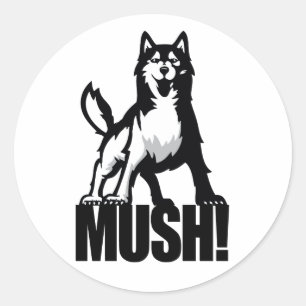 Husky Mush Pegatina
