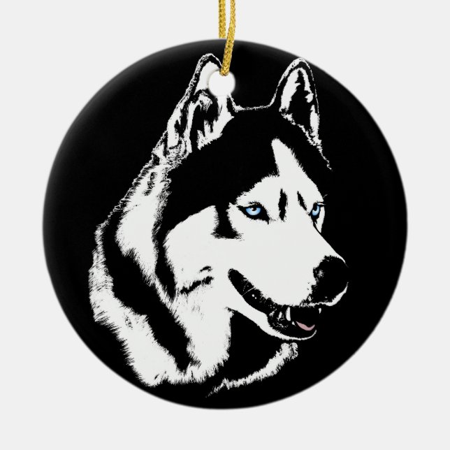Husky Ornament Personalizado Decoración De Perro (Frente)