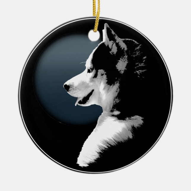 Husky Ornament Personalizado Decoración de Perro L (Frente)