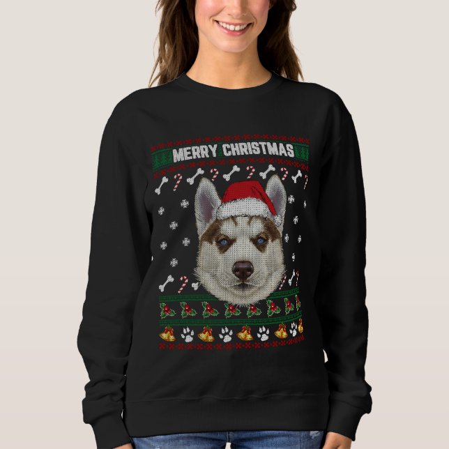 Husky Retriever Feo Xmas Sweater Merry Christmas (Anverso)