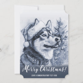 Husky Siberiano Azul de Navidad