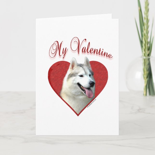 Husky siberiano mi tarjeta del día de San Valentín (Anverso)