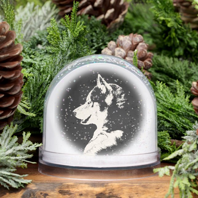 Husky Snowglobe Husky Puppy Customize Snowglobe (Invierno)