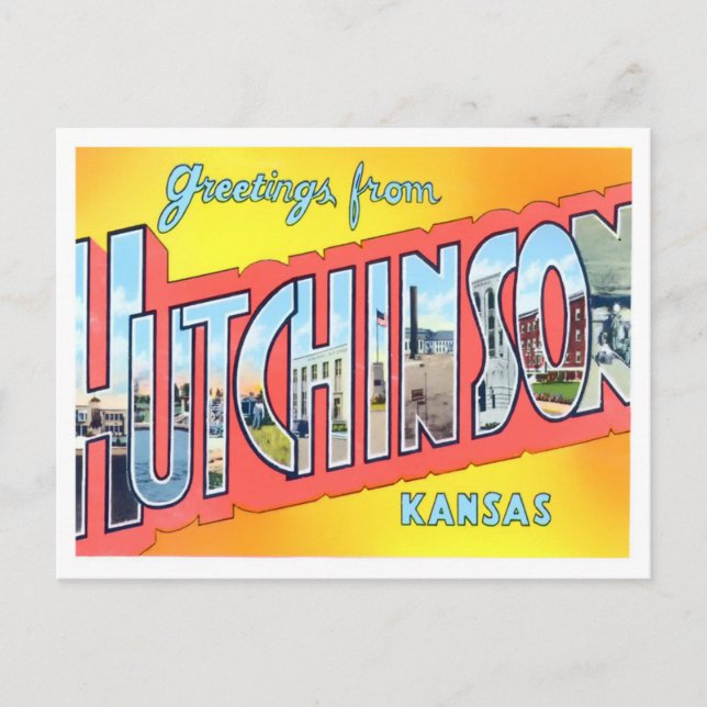 Hutchinson, tarjeta postal de las grandes letras d (Anverso)