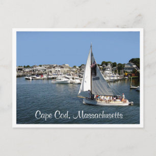 Hyannis Harbour Cape Cod Mass Bots postal Card