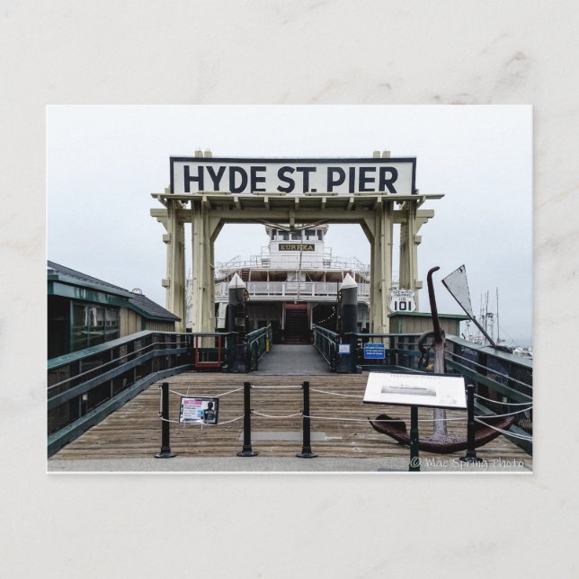 Hyde St. Pier San Francisco, postal de California (Anverso)