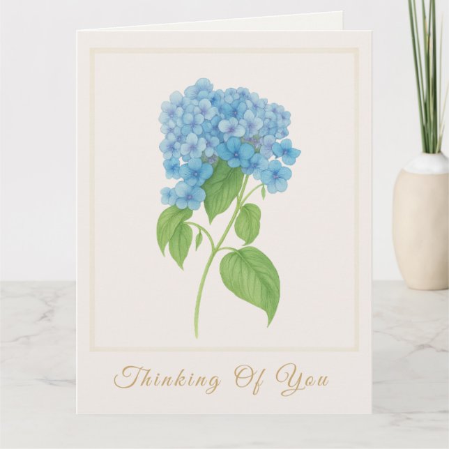 Hydrangea Azul Pensando en Ti | Tarjeta de Cumplea (Anverso)