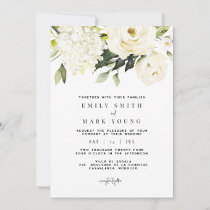 Hydrangea blanca   Invitación floral blanca