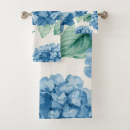 Hydrangea Blues Floral Watercolor Botanical Blooms