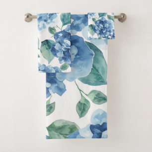 Hydrangea Blues Patrón de flores de flores de ac