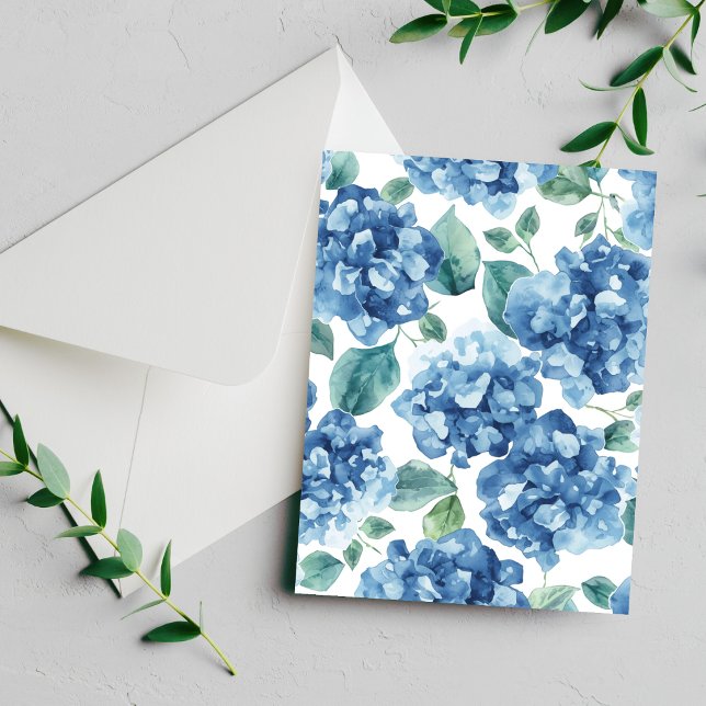 Hydrangea Blues | Tarjeta de Flor de Bloom Acuarel (Subido por el creador)