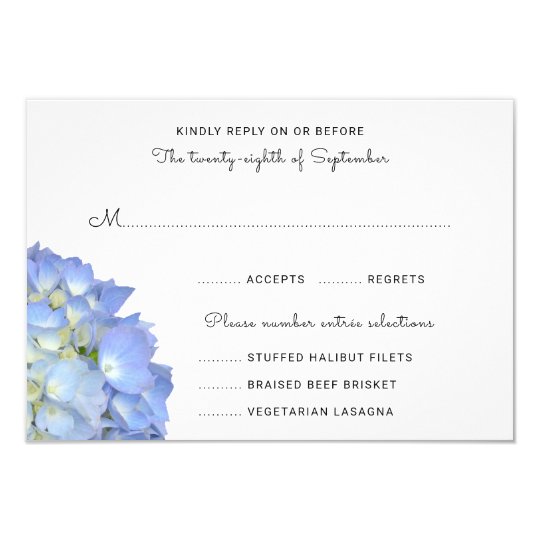 Hydrangea de la luna azul que casa tarjetas del