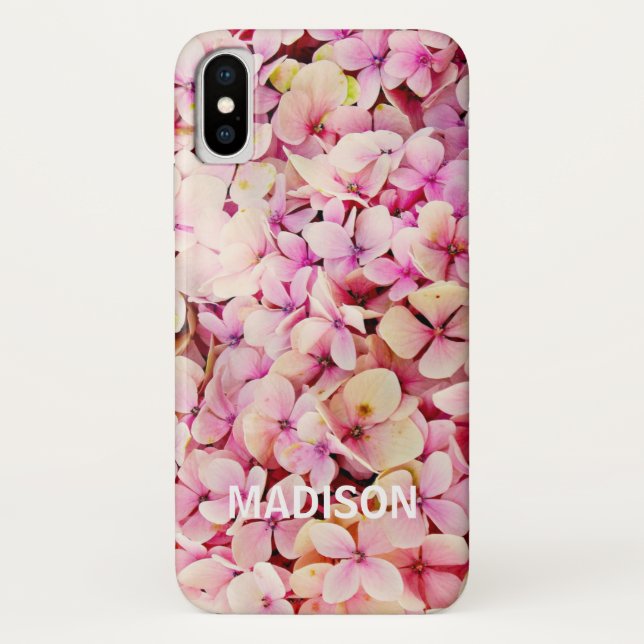 Hydrangea Floral iPhone X Funda (Reverso)