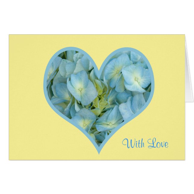 Hydrangea Heart Personalizable Textos (Anverso (Horizontal))