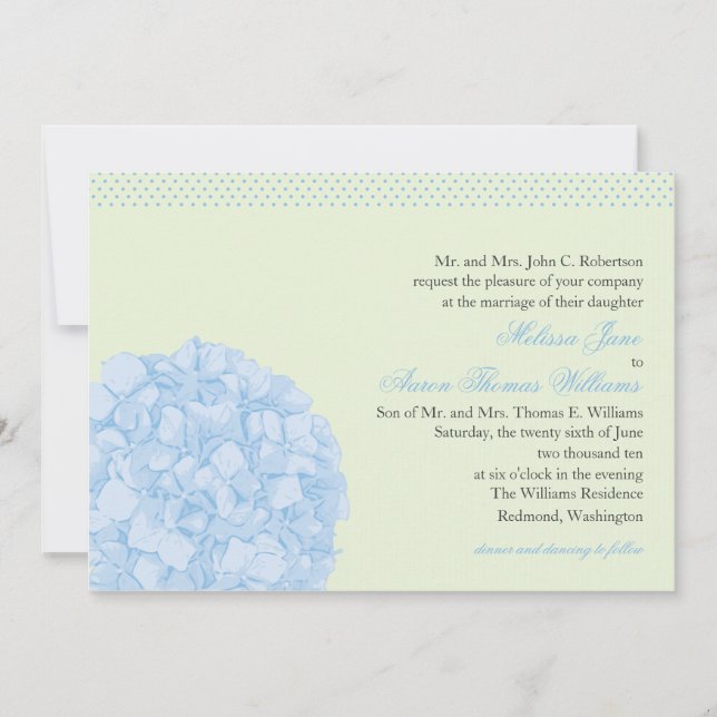 Hydrangea + Lunares que casan la invitación (Anverso)