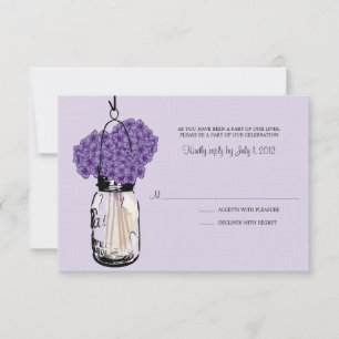 Hydrangea & Mason Jar Wedding RSVP