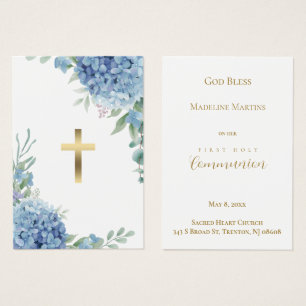 Hydrangea Primera tarjeta de recuerdo de la Comuni