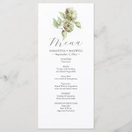 Hydrangea Wedding Menus