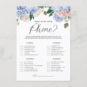 Hydrangeas azules ¿Qué hay en tu tarjeta de juego