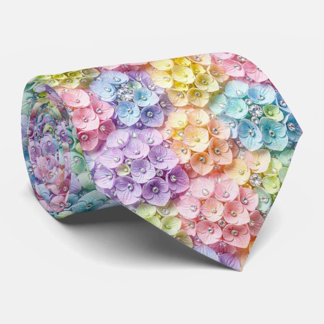 Hydrangeas & Diamonds | Corbata Pastel Rainbow (Enrollado)