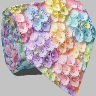 Hydrangeas & Diamonds Corbata Pastel Rainbow