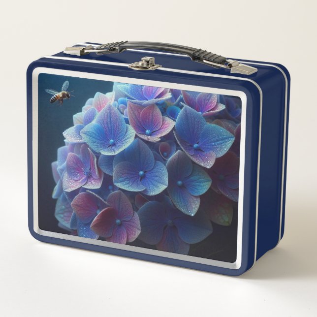 Hydrangeas Floral Púrpura y Azul (Anverso)