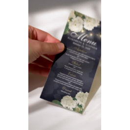 Hydrangeas Flores String Lights Blue Boda Menu