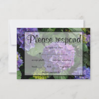 Hydrangeas jardín floral azul púrpura RSVP